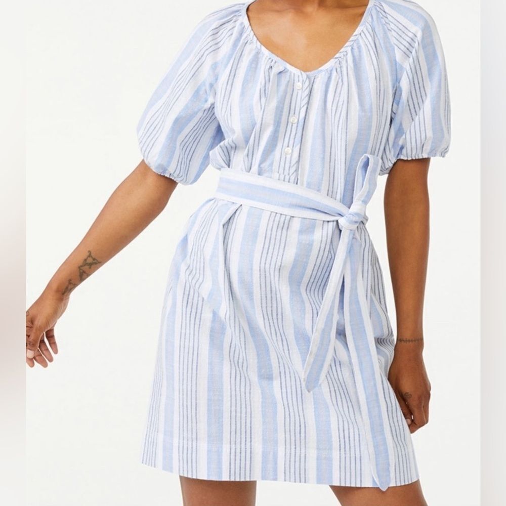 New Free Assembly A-line puff sleeve shirt dress size L H6